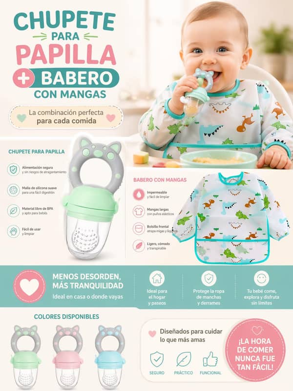 Chupete para papillas + Babero con mangas